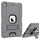 iPad Mini 4 Case,iPad Mini 4 Retina Case,iPad Mini 5 Case,BENTOBEN 3 in 1 Hybrid [Soft&Hard] Heavy Duty Rugged Stand Cover Shockproof Anti-Scratch Full-Body Protective Cases for iPad Mini 4/5, Gray