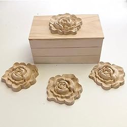 BSYMDH 4PCS Wood Carved Onlay Applique Wood