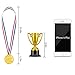 Biubee Pack of 72 Children's Golden Plastic Award Medals Trophy Set- 36Pcs Winner Medals Plus 36 Pcs Trophies for Sports, Competitions, Celebration and Party Favors