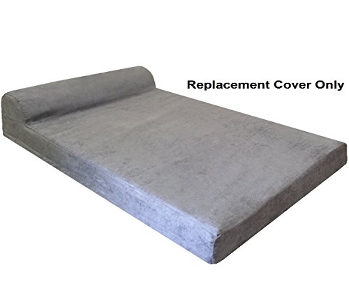 Dogbed4less HeadRest Dog Pet Bed Micro suede External Cover - Replacement cover only - XL 47"X29"X4" Size - Gray