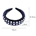 AWAYTR Velvet Padded Pearl Embellished Headband Large Padded Velvet Races Goth Wedding Headpiece for Women (Wine red+Navy Blue)
