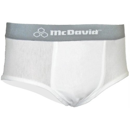 McDavid 9120 Classic Pee Wee Brief with Cup Pocket 2 Pack (White, Large)