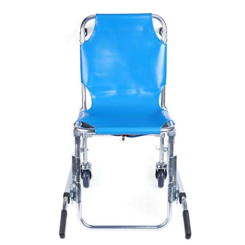 Stair Chair 4 Wheels EMS Stair Chair 70010-BL Ambulance Firefighter Evacuation Medical Lift Stair Chair Emergency Patient Transfer Stair Climbing Wheelchair