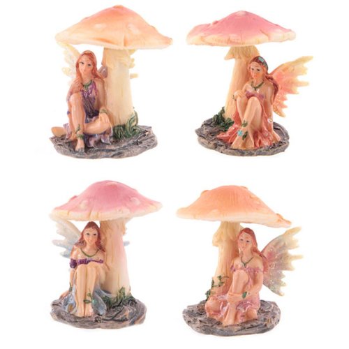 Puckator Flower Fairy Resting Under Mushroom - Home Living Room Decoration - Gifts For Men Women