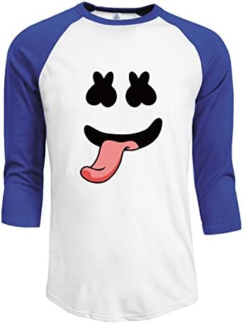 Marshmello dj mask tongue Men's 3/4 Sleeve Raglan baseball T-shirts M SkyBlue