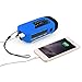 Solar LED Flashlight, OUTAD Portable Hand Crank Self Powered Emergency Radio with 2000mAh Smart Phone Charger, USB Power Bank (Blue)
