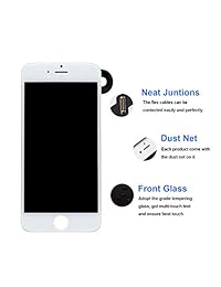 Reemplazo de pantalla Compatible con iPhone 7 4.7 pulgadas Montaje completo   LCD Digitalizador de pantalla táctil 3D con sensores y cámara frontal, compatible con iPhone 7 4.7 pulgadas Blanco