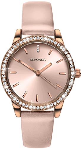 Sekonda Editions 40333 Women's Quartz Analogue Watch with Rose Gold Case and Nude Strap