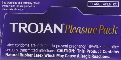 TROJAN PLEASURE VARIETY PACK LUBRICATED CONDOMS – 12 COUNT