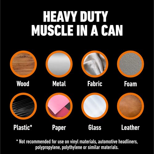 Gorilla Heavy Duty Spray Adhesive, Multi-Purpose, Indoor Outdoor, 396g | Permanent Bond Formula With Wide Pad Nozzle And Controlled Spray For Clean, Even Coverage On Projects