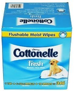 Kleenex Cottonelle Fresh Flushable Moist Wipes - 346 ct Infant Baby Wipes Fresh Smell Alcohol Free