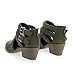 Children's Girl Cut Out Multi Strap Faux Wooden Heel Ankle Boots