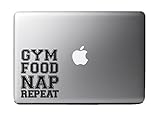Gym Food Nap Repeat - Vinyl Decal for 13" Laptop