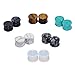 Qmcandy 6 Pairs Natural Stone Ear Plugs Saddle Plugs Ear Gauges Double Flare Expander Piercing Gauge 5/8 inch