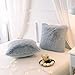 LIFEREVO 2 Pack Grey Shaggy Plush Faux Fur Throw Pillow Covers,Zippered Fuzzy Decorative Pillow Case,Luxury Square Velvety Soft Cushion Case for Sofa Bedroom Car(Gray,18