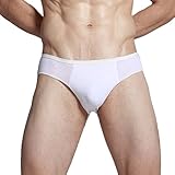 Only Faith Men Cotton Disposable Travel Underwear Shorts Briefs 5 pcs, white (XXL(34.2
