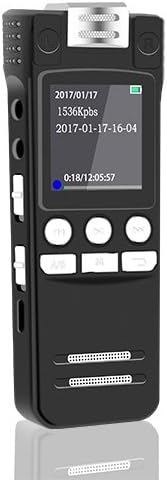 Digital Voice Recorder - 8GB Portable HD Black Metal Sound Audio Recorder with MP3 player, Noise Reduction for Lecture/Class/interview