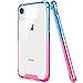 Salawat Compatible iPhone Xr Case, Clear iPhone Xr Case Cute Anti Scratch Slim Phone Case Cover Reinforced Corners TPU Bumper Shockproof Protective Case for iPhone Xr 6.1inch 2018 (Blue Pink)