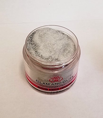 GLITTER ACRYLIC COLORS POWDER - 2oz/57g Jar - (CHROME SILVER #21)