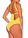 Meilidress Womens Sexy One Piece Bandage High Waisted Swimsuits Padded Bikini Beach Swimwear Yellow