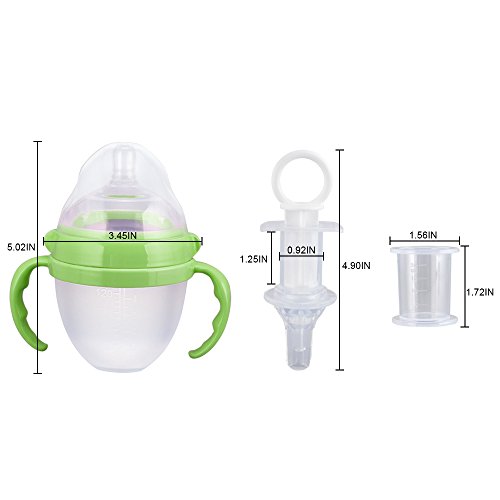 WORLD 9.99 MALL 120cc Portable Newborn Pet Hand Milk Nursing Feeding Bottle Set BPA Free Plastic Puppy Water Feeding Bottles|A for Your Lovely Pet (Green)