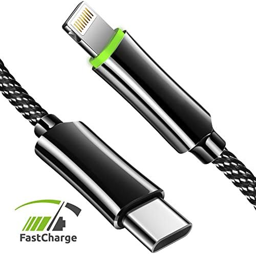 USB-C To Lіghtnіng Cable 6FT Fast Charging (14.5V 2A) With LED Smart Auto Disconnect Feature Replacement For Aрple USB-C To Lіghtnіng Cable Compatible With Aрple iРhone Xs/Xs Max/Xr iРad 2018 and more