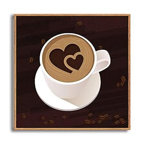 Framed Canvas Home Artwork Decoration Coffee Canvas Wall Art for Living Room, Bedroom - 16x16 inches