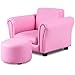 Costzon Kids Couch with Footstool, Children's Sofa with ASTM & CPSIA Certification, Mini Couch for Toddler w/Load-Bearing of 100LBS, Armchair w/Armrest and Backrest for Baby Girls Gifts (Pink)