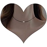 Xduargs Boho Leather Choker Necklace Black Leather Cord Choker Necklace Gothic Leather Suede Necklace Short Black Collar Necklace Tiny Square Necklace Jewelry for Women