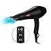 MHU Professional Salon Grade 1875w Low Noise Ionic Ceramic Ac Infrared Heat Hair Dryer Plus One Concentrator and One Diffuser Black Colorthumb 1