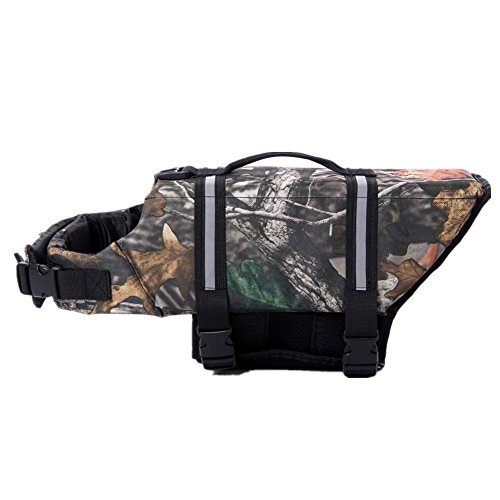 Camo Pet Life Preserver Jacket,Camouflage Dog Life Vest with Adjustable