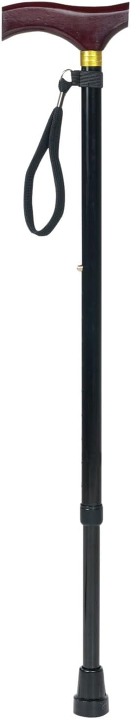 Aidapt Adjustable Height Walking Stick with Wood Effect Handle and Strap