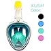 Snorkel Mask Full Face 180°View with Free Breath Technology-Cutting-edge Easy Breathing Design Perfect for Adults and Innovative and Comfortable Design Prevents Gag (Green, S/M)