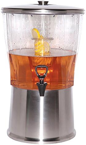 Service Ideas CBDRT5SS Beverage Dispenser, BPA Free, Stainless Steel, Round, 5 gal