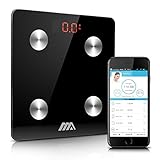 Adoric Bluetooth Body Fat Scale Digital Bathroom Smart Scale with Free APP for Android and IOS, Large LCD Display, Body Composition Monitor for Measuring Weight, Bone, Water, Muscle, Fat, BMI, BMR