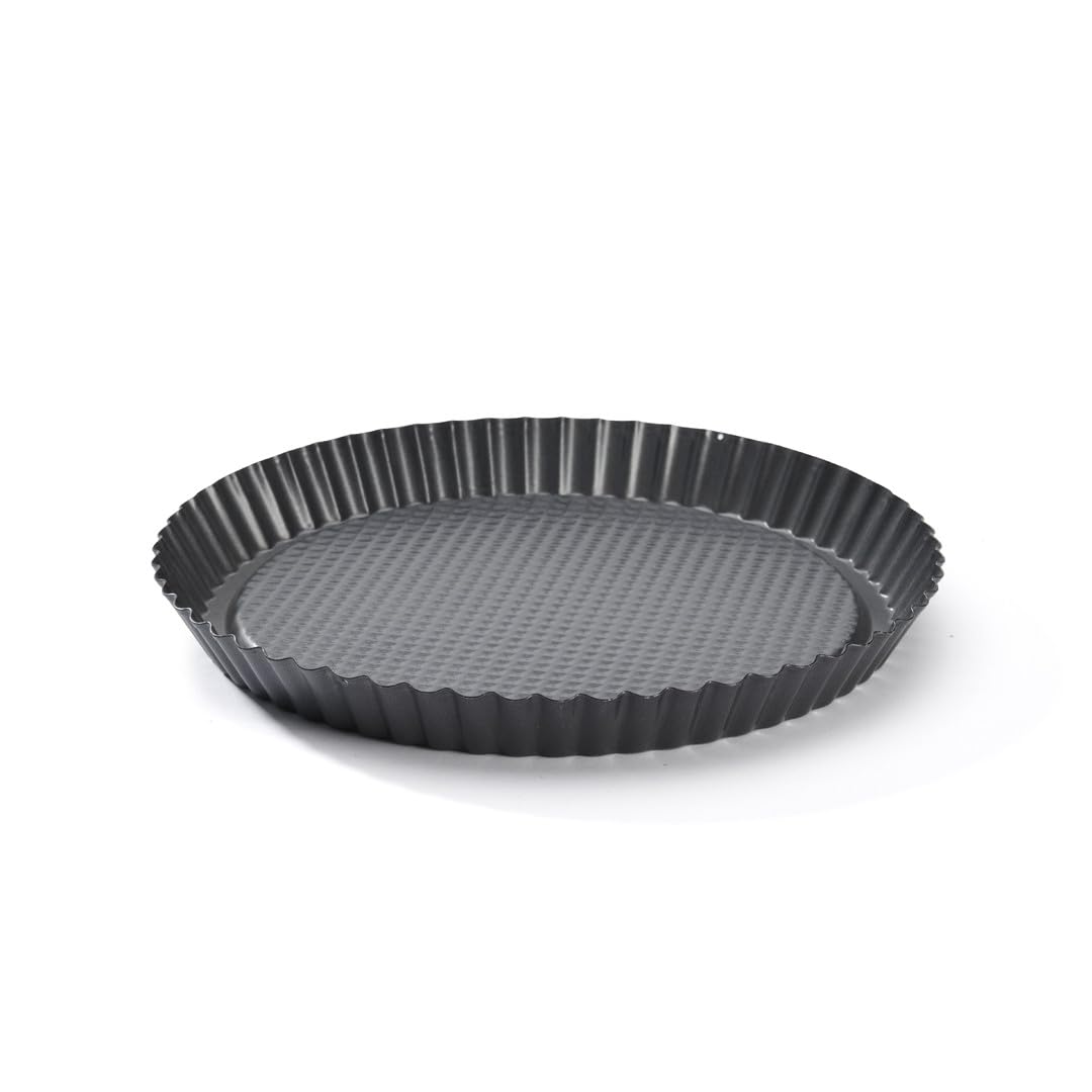 De Buyer Round Fluted Fruit Tart Mould, Silver
