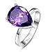 BONLAVIE Women's 8.8ct Teardrop Pear Cut Created Purple Amethyst Engagement Wedding Ring Sterling Silver