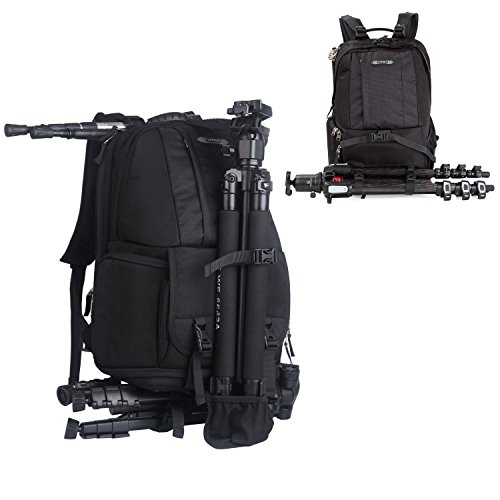 Large Professional Camera Laptop Backpack SLR DSLR Camera Bag for Hiking Traveling with 15"Laptop Ipad Lens Tripod for Canon Nikon Sony Olympus Camera Men and Women(Black)