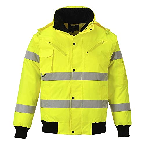 Portwest 3-in-1 Warnschutz-Pilotjacke, Größe: L, Farbe: Gelb, C467YERL