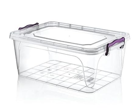 2 X Large 20 Litre Heavy Duty Clear Plastic Storage Boxes