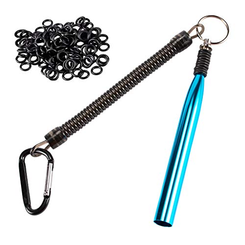 AutumnFall Silicone Wire Hooking Device Wacky Worm Tool Wacky O-Rings Wacky Rigging Plastic Style Worms Binding Bait Tool (Sky Blue) - Thumbnail 3