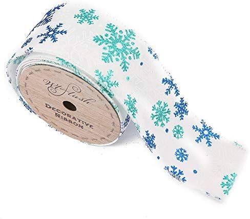 2-1/2-Inch Wide by 10 Yard Spool Wired Edge Craft Ribbon (Milky Pali)