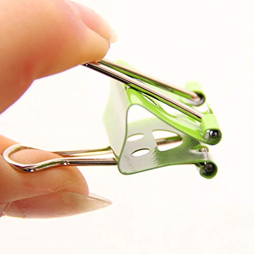 Transer 10 Pcs Cute Smile Metal Binder Clip Album Bills Paper Files Clips Stationary Office (Random Color, 10) - Thumbnail 4
