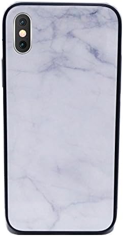White Marble Case for iPhone X Soft TPU Tempered Glass Hard PC Drop Proof Non-slip Slim Case