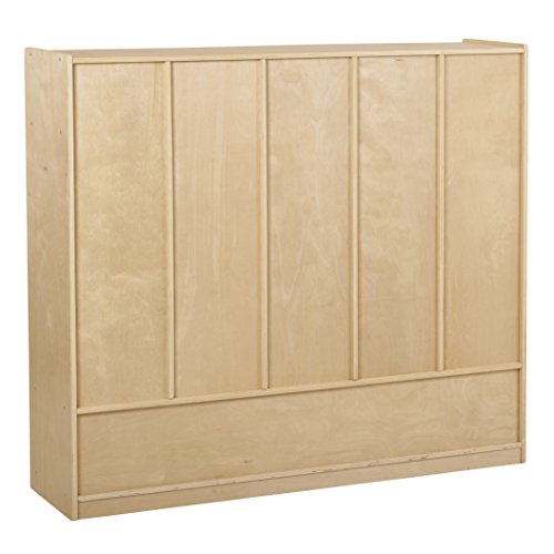 ECR4Kids Birch School Coat Locker for Toddlers and Kids, 5-Section, Natural