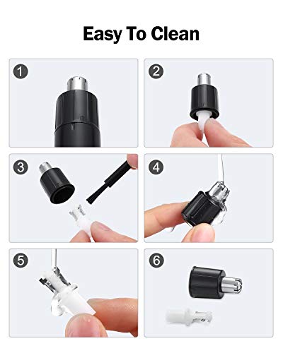Nose Hair Trimmer for Men & Women, HAMSWAN Upgraded 2019 Version Electric Painless grooming Nostril and Ear Hair Trimmers/Clippers Removal,Mute Motor,Double-Edge Stainless Steel Blades, Battery-Operat