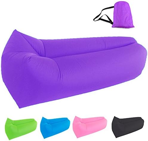 Bry 2017 New Style Inflatable Lounger Air Chair Sofa Bed Lazy Bag Sofa Bean Sleeping Sand Beach Lay Bag Couch Lazy Relaxing Chair (Purple)