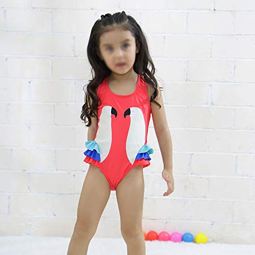 Baby Toddler Girl Unicorn Swimsuit-One Piece Swimwear Infant Sunsuits Bathing Suits (Rose Pink Parrot, 1-2T) - Thumbnail 3