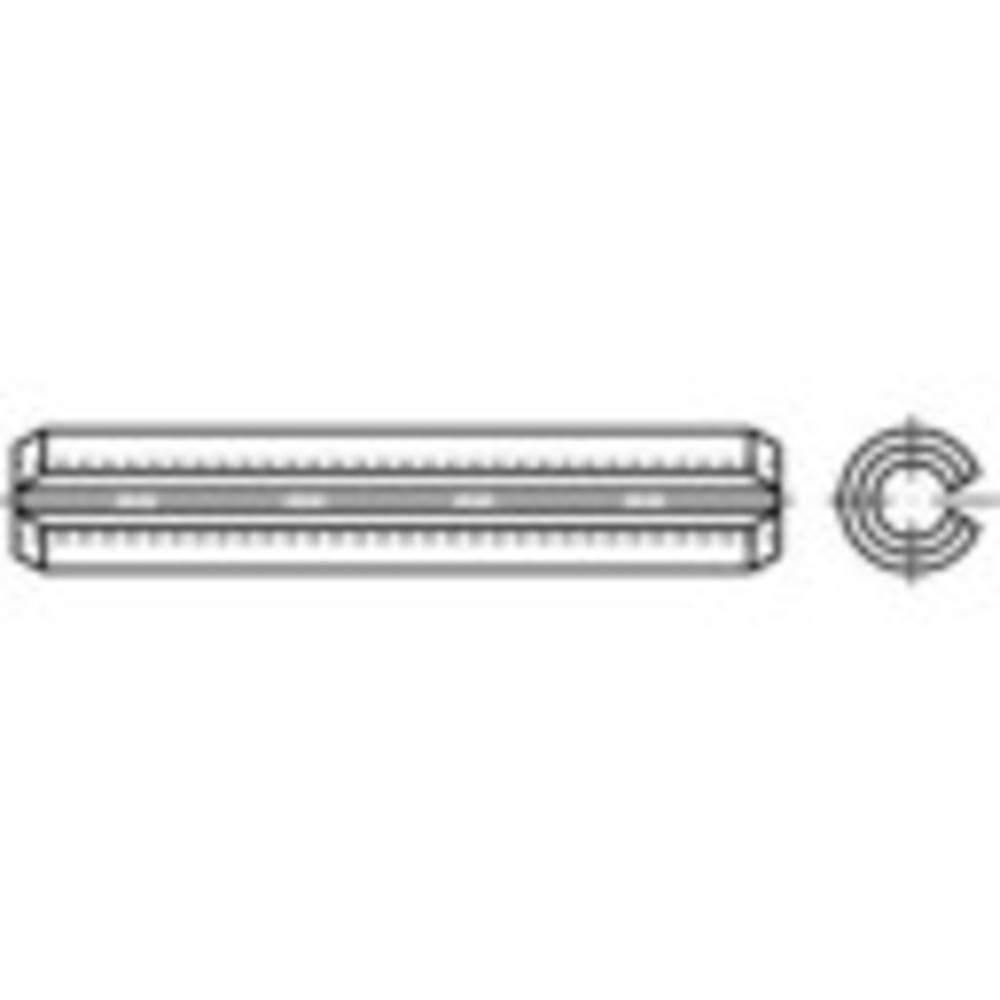 TOOLCRAFT 1068869 Tension pins (Diameter x Length), 1.5 mm x 10 mm, Stainless Steel, Pack of 100