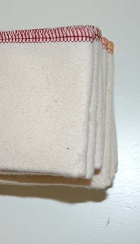 11x12 1ply Flannel GOTS Certified Organic Cotton Paperless Towels- With Earthtone Edges-10 Pack - Thumbnail 2